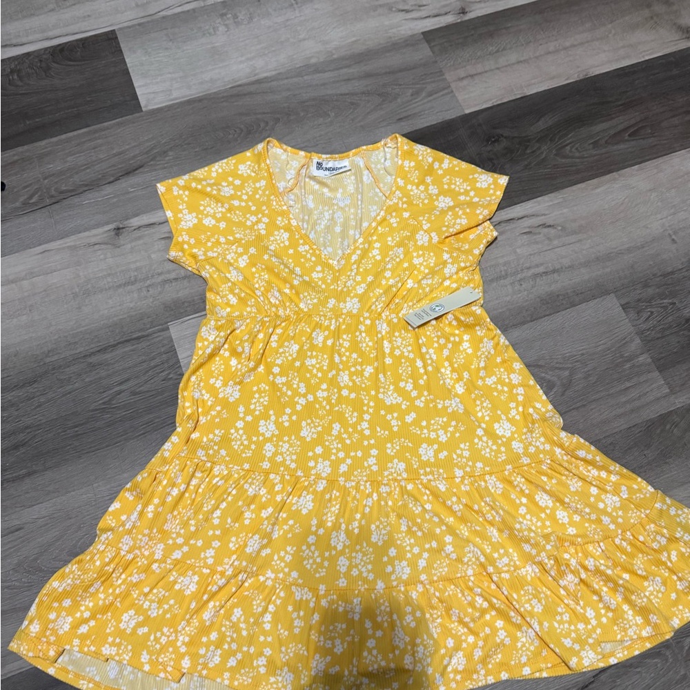 No Boundaries Yellow Floral Midi Dress